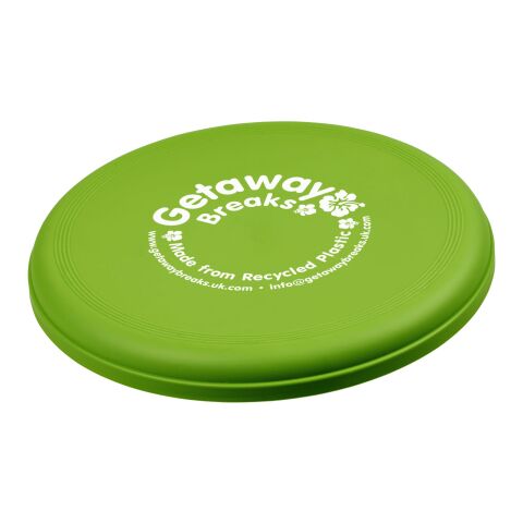 Werbeartikel Orbit Frisbee aus recyceltem Kunststoff – limone – mit Logo bedruckt