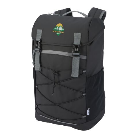 Aqua 15,6&quot; GRS recycelter wasserfester Laptop-Rucksack 23 L Standard | schwarz glänzend | ohne Werbeanbringung | Nicht verfügbar | Nicht verfügbar | Nicht verfügbar