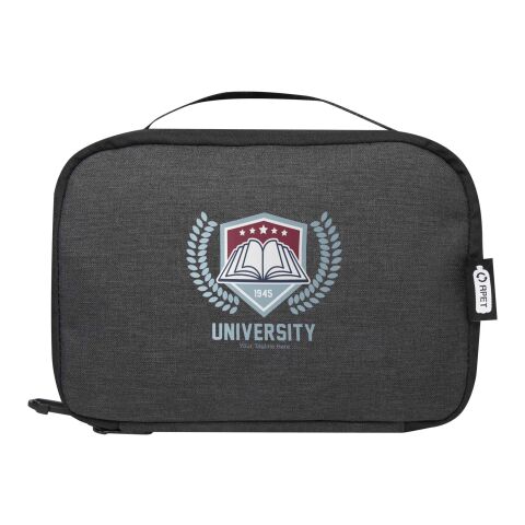 Werbeartikel Ross GRS RPET Tech Tasche, 1 l – Heather Charcoal – mit Logo bedruckt