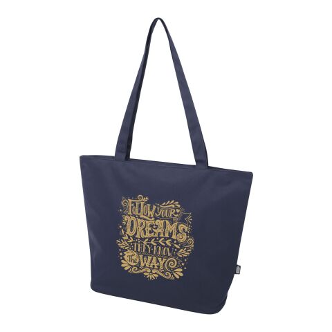 Nachhaltiger Werbeartikel Panama Tragetasche aus GRS Recyclingmaterial 20 L – navy – mit Logo bedruckt