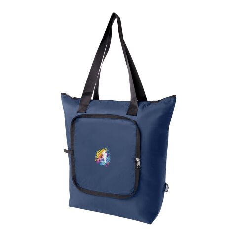 Nachhaltiger Werbeartikel EcoFold faltbare RPET Kühltasche 15 L – navy – mit Logo bedruckt