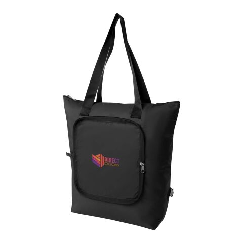 Nachhaltiger Werbeartikel EcoFold faltbare RPET Kühltasche 15 L – schwarz – mit Logo bedruckt
