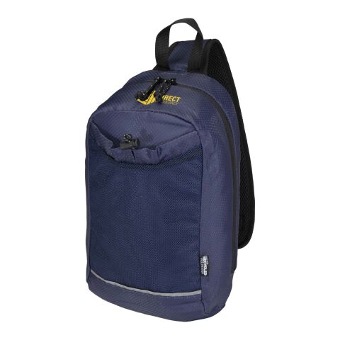 Werbeartikel Nomad GRS-recycelte Umhängetasche mit Trinkfunktion – navy – mit Logo bedruckt
