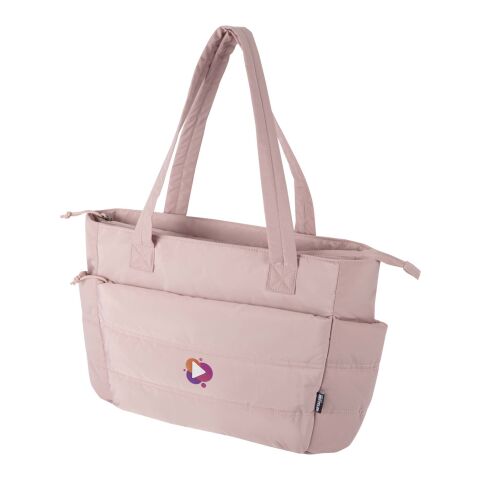 Nachhaltiger Werbeartikel Puffer 15,6" GRS recycelte Laptoptragetasche 18L – Dusty Pink – mit Logo bedruckt