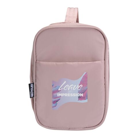 48h Express-Druck Nachhaltiger Werbeartikel Puffer GRS recycelte aufhängbare Kulturtasche 8L – Dusty Pink – mit Logo bedruckt