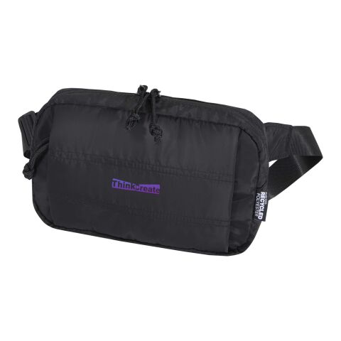 48h Express-Druck Werbeartikel Puffer GRS recycelte Gürteltasche 1,5L – schwarz – mit Logo bedruckt