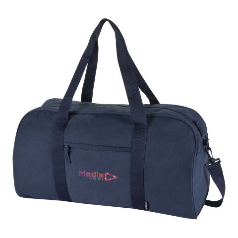 Nachhaltiger Werbeartikel Recanvas GRS recycelte Reisetasche 40 L – navy – mit Logo bedruckt