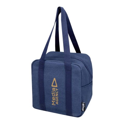 Nachhaltiger Werbeartikel Recanvas GRS recycelte Lunchkühltasche 5 L – navy – mit Logo bedruckt