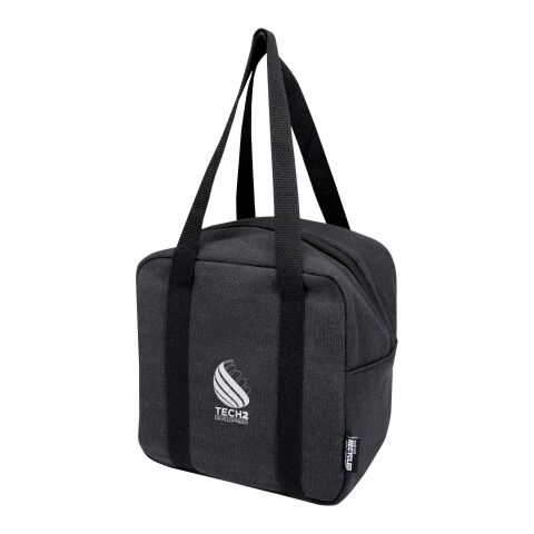 Nachhaltiger Werbeartikel Recanvas GRS recycelte Lunchkühltasche 5 L – schwarz – mit Logo bedruckt