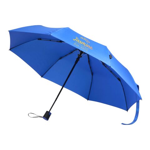 48h Express-Druck Werbeartikel Agnes 21" faltbarer RPET-Regenschirm mit automatischer Öffnung – royalblau – mit Logo bedruckt