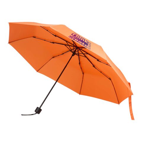 48h Express-Druck Werbeartikel Aaron 23'' faltbarer manueller Regenschirm – orange – mit Logo bedruckt