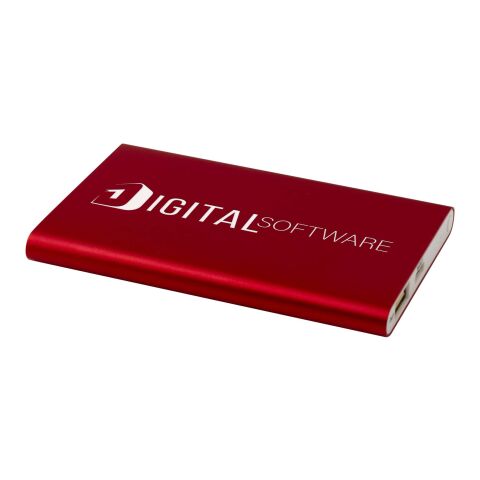 Werbeartikel Pep 4000 Aluminium Powerbank – rot – mit Logo bedruckt