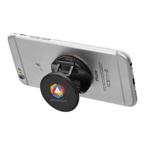 Werbeartikel Brace Telefonständer mit Griff – schwarz – mit Logo bedruckt