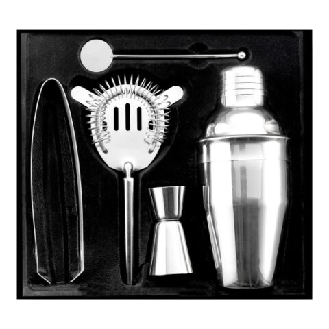 Cocktailshaker-Set aus Edelstahl Silber | ohne Werbeanbringung | Nicht verfügbar | Nicht verfügbar