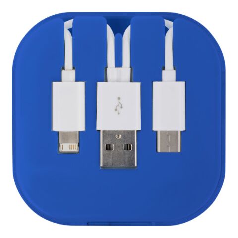 USB Ladekabel-Set &#039;Donau&#039; 4in1 Kobaltblau | ohne Werbeanbringung | Nicht verfügbar | Nicht verfügbar