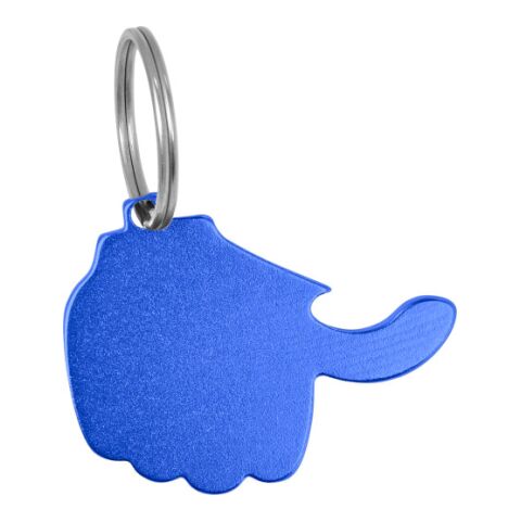 Schlüsselanhänger &#039;Thumb&#039; mit Kapselheber aus Aluminium Kobaltblau | ohne Werbeanbringung | Nicht verfügbar | Nicht verfügbar