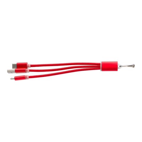 USB-Aufladekabel &#039;Choose&#039; aus Aluminium Rot | ohne Werbeanbringung | Nicht verfügbar | Nicht verfügbar
