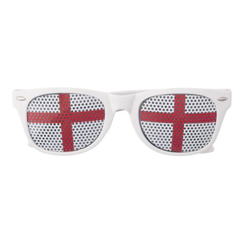 Fan Sonnenbrille aus Plexiglas Rot/Weiß | ohne Werbeanbringung | Nicht verfügbar | Nicht verfügbar