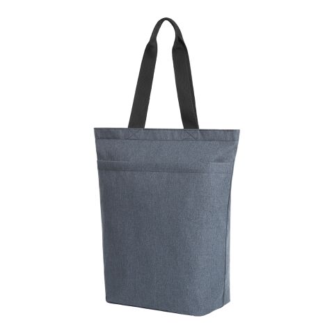 Werbeartikel HALFAR® Shopper CIRCLE – blau-grau – mit Logo bedruckt