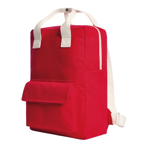 Werbeartikel HALFAR® Rucksack LIKE – rot – mit Logo bedruckt