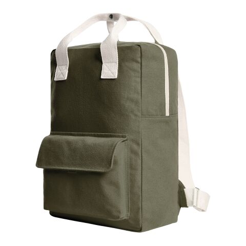 Werbeartikel HALFAR® Rucksack LIKE – olivgrün – mit Logo bedruckt