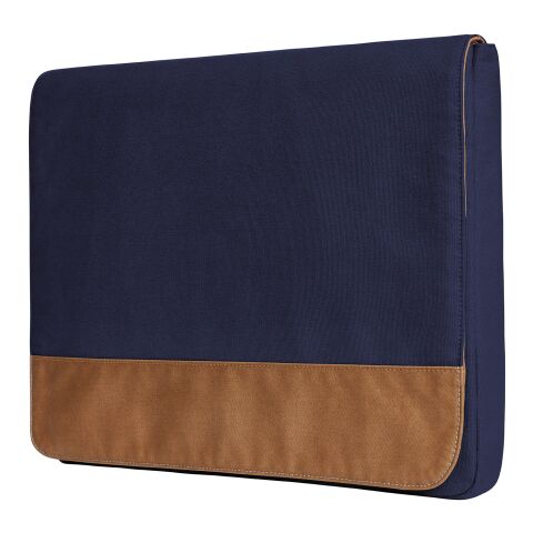 Werbeartikel HALFAR® Hülle LIFE – marineblau-braun – mit Logo bedruckt