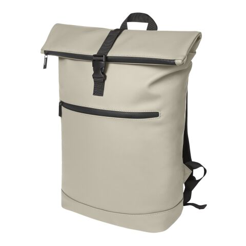 Werbeartikel HALFAR® Laptop-Rucksack PURE – beige – mit Logo bedruckt