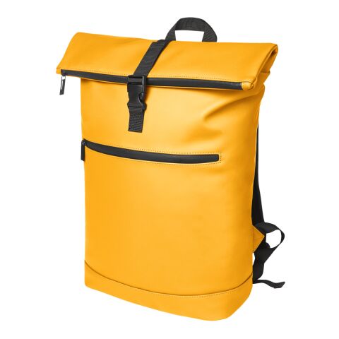 Werbeartikel HALFAR® Laptop-Rucksack PURE – gelb – mit Logo bedruckt
