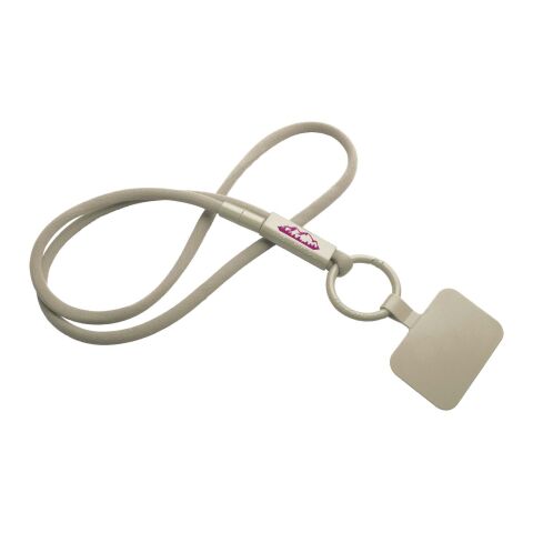 Werbeartikel Tubyard Lanyard Schlüsselband Telefonhalterung RPET Kunststoffschlauch flexibel Sicherheitsverschluss – kaffeebraun – mit Logo bedruckt