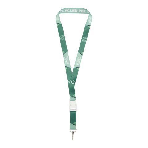 Werbeartikel Bucks Lanyard Schlüsselband RPET nachhaltig Schnalle & Metallhaken – beidseitige Sublimation – weiss-weiss – 15mm – mit Logo bedruckt