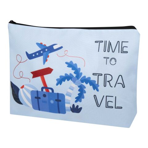 Nachhaltiger Werbeartikel Ayla RPET Sublimation Reisetasche – large – schwarz-weiss – mit Logo bedruckt