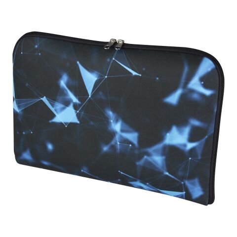 Werbeartikel Mari 15"-16" Laptophülle Sublimation – schwarz-weiss – mit Logo bedruckt