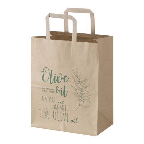 Kraft 80 g/m² Papiertasche mit flachen Griffen – 25 × 15 × 32 cm Kraftpapier | ohne Werbeanbringung | Nicht verfügbar | Nicht verfügbar