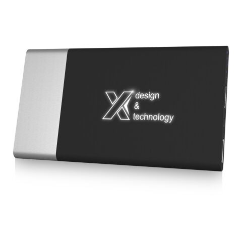 SCX.design P20 5000 mAh Powerbank mit Leuchtlogo silber-weiß | ohne Werbeanbringung | Nicht verfügbar | Nicht verfügbar