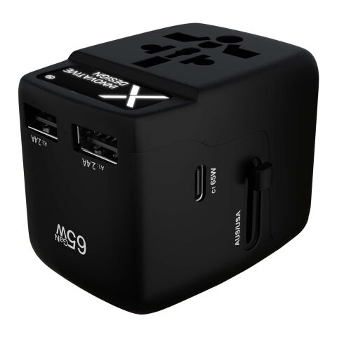 SCX.design T19 Universeller Reiseadapter 65W schwarz | ohne Werbeanbringung | Nicht verfügbar | Nicht verfügbar
