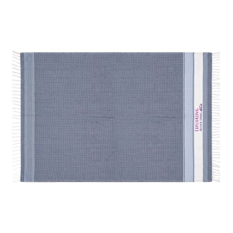 Werbeartikel Citizen Green Marina 100 x 170 cm Fouta – navy – mit Logo bedruckt