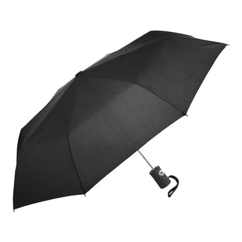 48h Express-Druck Werbeartikel Citizen Green Cloud 25" Kompaktregenschirm – schwarz – mit Logo bedruckt