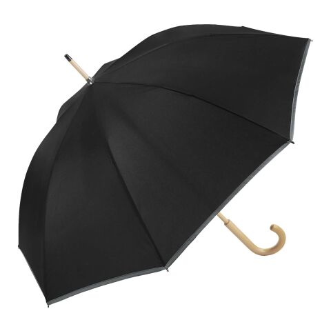 48h Express-Druck Werbeartikel Citizen Green Leopold 24" Regenschirm aus recyceltem Material – schwarz – mit Logo bedruckt