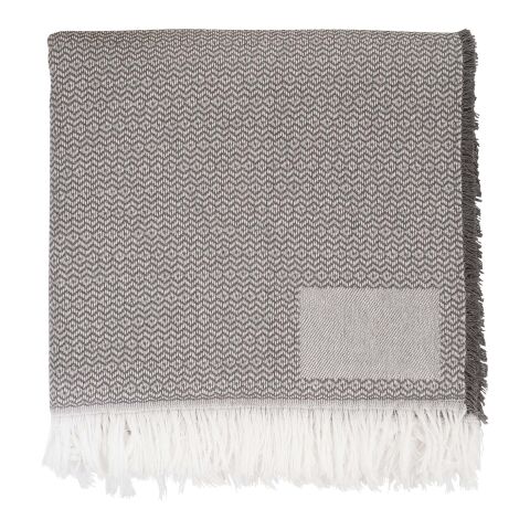 48h Express-Druck Werbeartikel Citizen Green Rewarm Decke aus recyceltem Material – grau – mit Logo bedruckt
