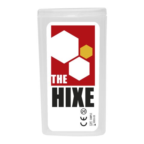 Werbeartikel mykit, first aid, kit, festival, party – absolutes weiss  – mit Logo bedruckt