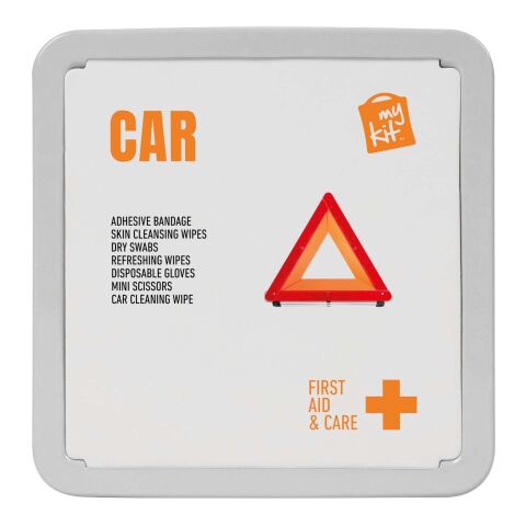Werbeartikel MyKit Erste Hilfe Set für das Auto – weiss – mit Logo bedruckt
