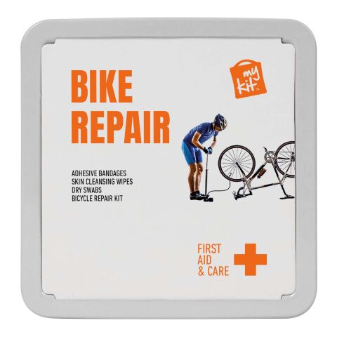 Werbeartikel MyKit Fahrradreparaturset – weiss – mit Logo bedruckt