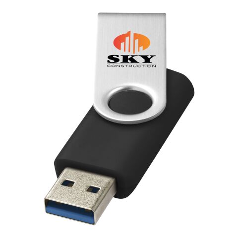 Werbeartikel Rotate-basic USB-Stick 3.0 – Schwarz – mit Logo bedruckt