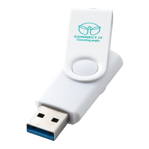 Werbeartikel Rotate USB-Stick 3.0 aus Metall – weiss – mit Logo bedruckt
