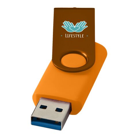 Werbeartikel Rotate USB-Stick 3.0 aus Metall – orange – mit Logo bedruckt