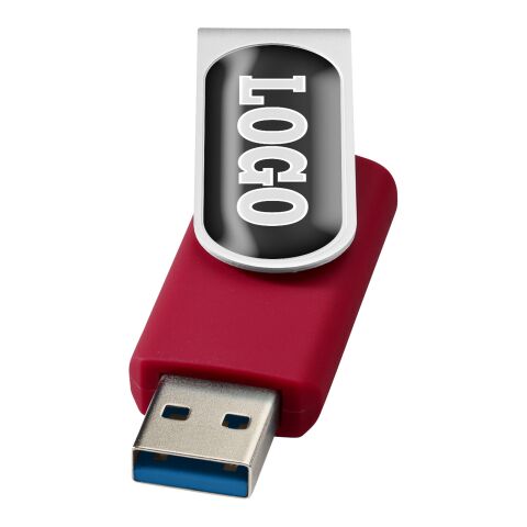 Werbeartikel Rotate USB-Stick 3.0 mit Doming – rot – mit Logo bedruckt