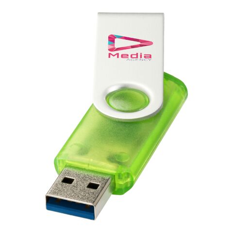 Werbeartikel Rotate USB-Stick 3.0 transparent – grün – mit Logo bedruckt