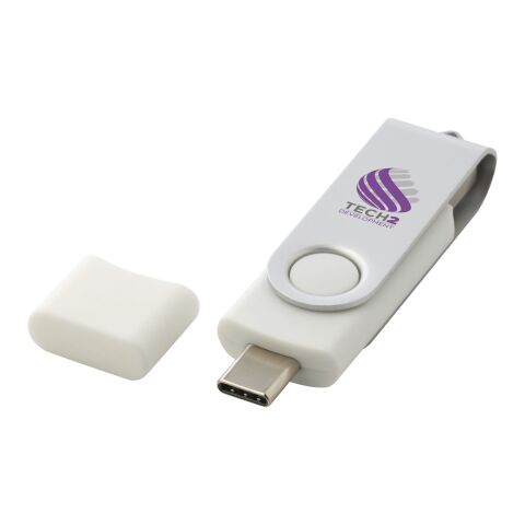 Werbeartikel OTG Rotate USB Typ-C Stick – weiss – mit Logo bedruckt