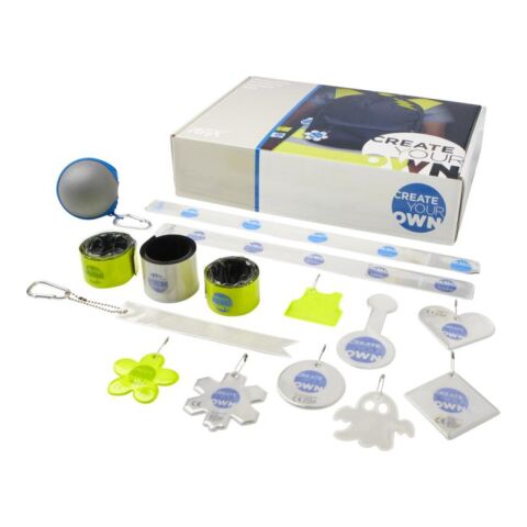 Musterbox mit reflektierenden Produkten Ohne Werbeanbringung