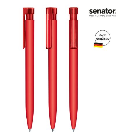 Werbeartikel senator® Liberty Soft Touch Druckkugelschreiber – rot – mit Logo bedruckt